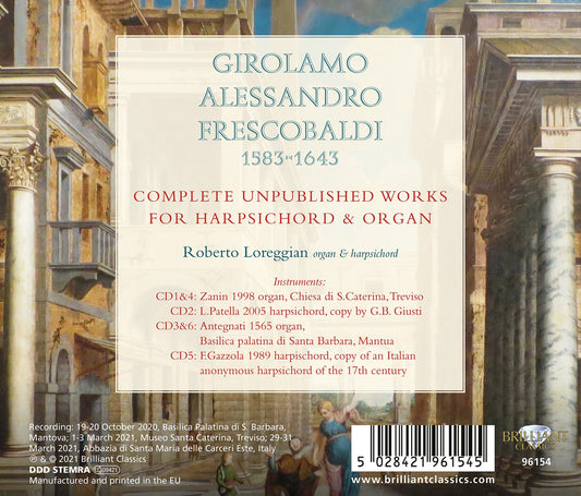 Frescobaldi: Complete Unpublished Works For Harpsichord & Or