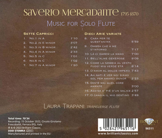 Mercadante: Music For Solo Flute