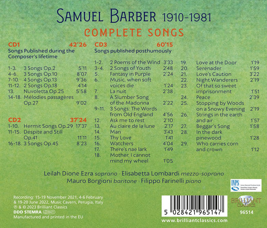 Barber: Complete Songs