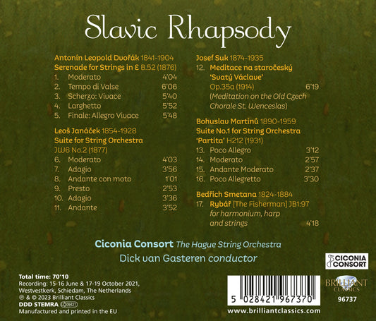 Dvorak, Janacek, Martinu, Smetana & Suk: Slavic Rhapsody