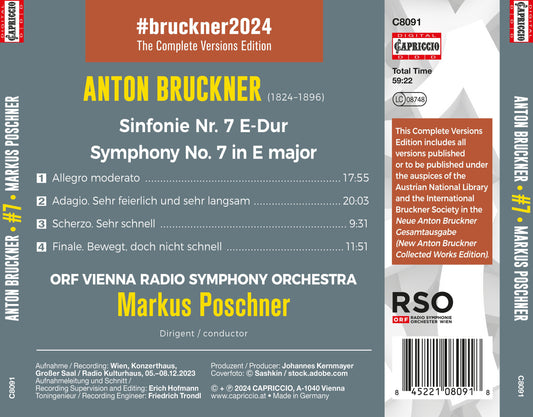 Bruckner: Symphony No. 7 Orf Vienna Radio Symphony Orchestra