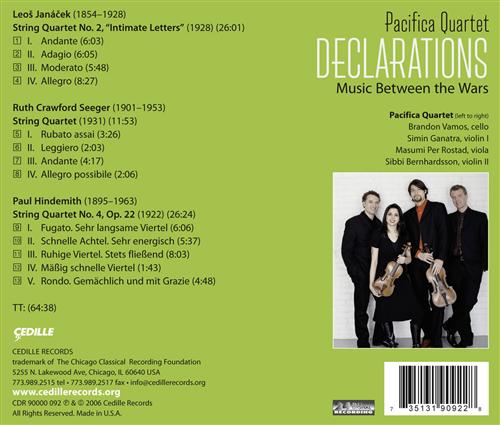 CRAWFORD / HINDEMITH / JANACEK: String Quartets