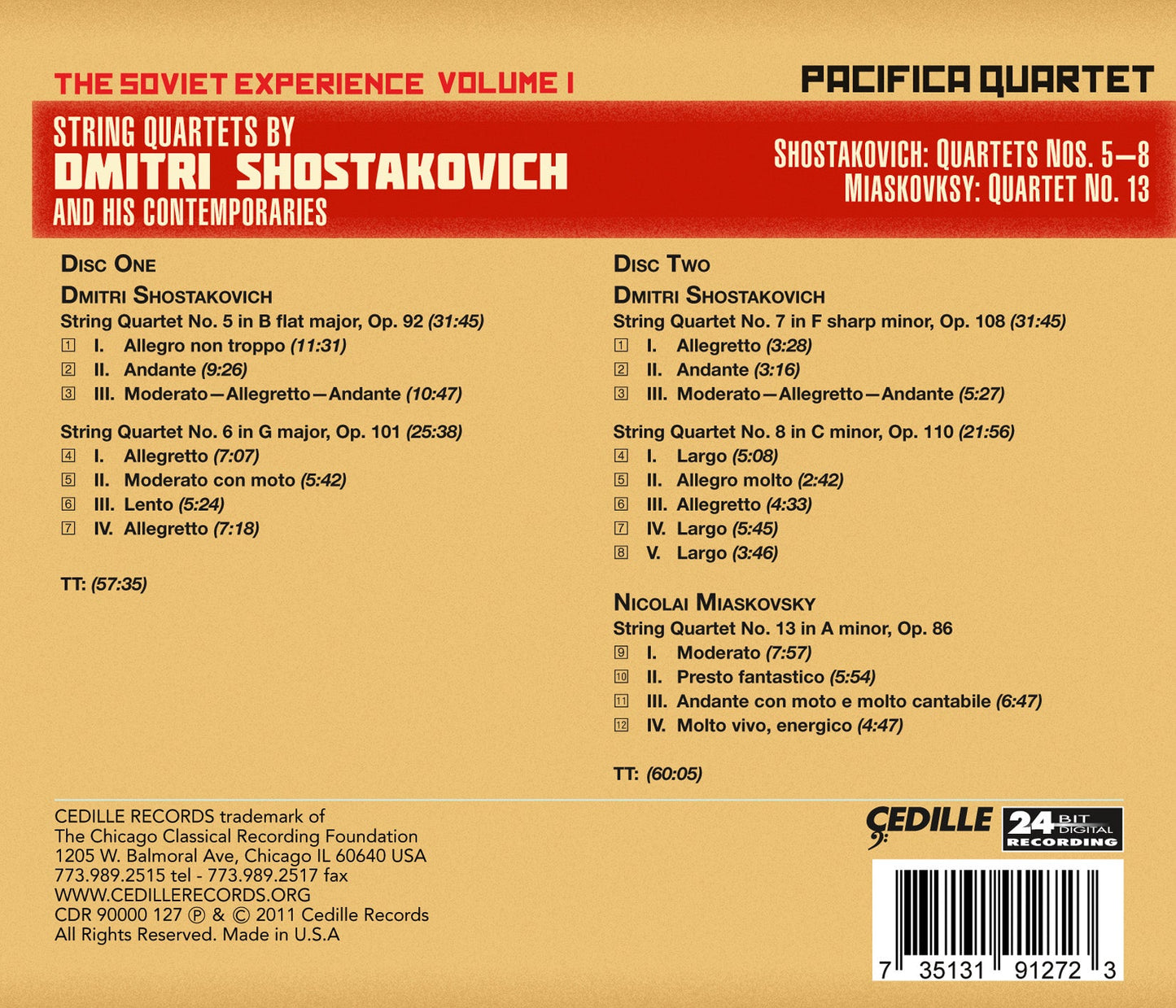 The Soviet Experience Volume 1: String Quartets by Dimitri S