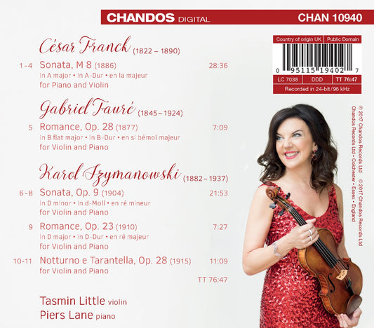 Franck, Fauré & Szymanowski: Works for Violin & Piano