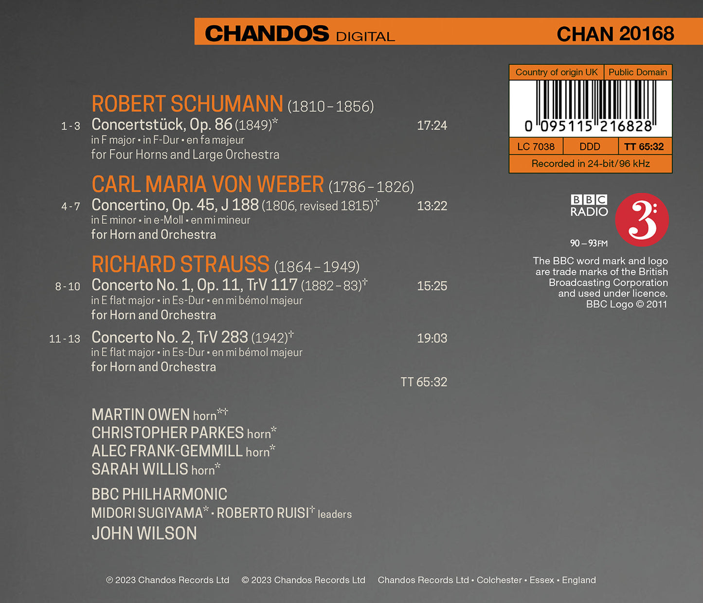 Martin Owen Plays Strauss, Schumann & Weber