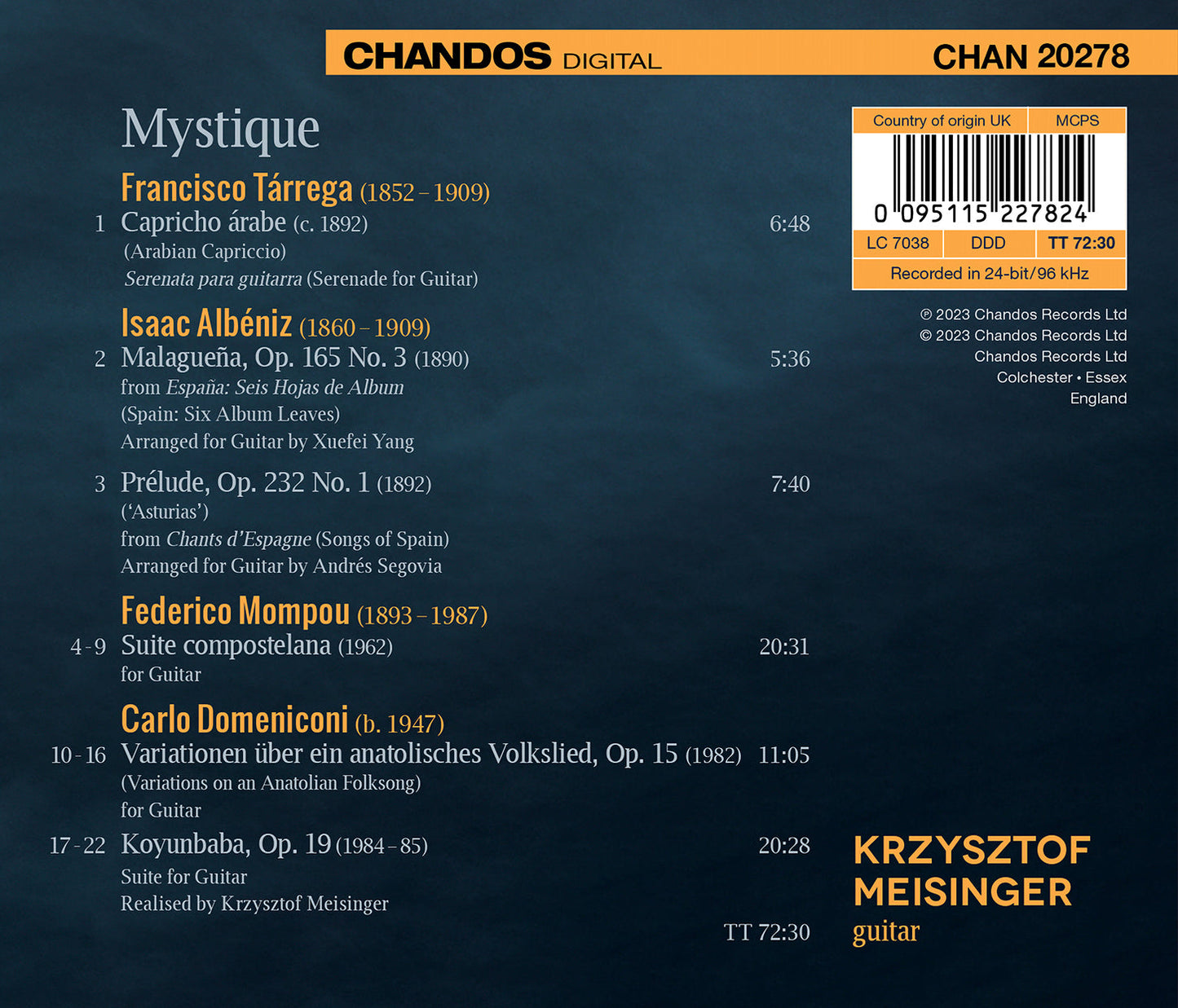Albeniz, Domeniconi, Mompou & Tarrega: Mystique