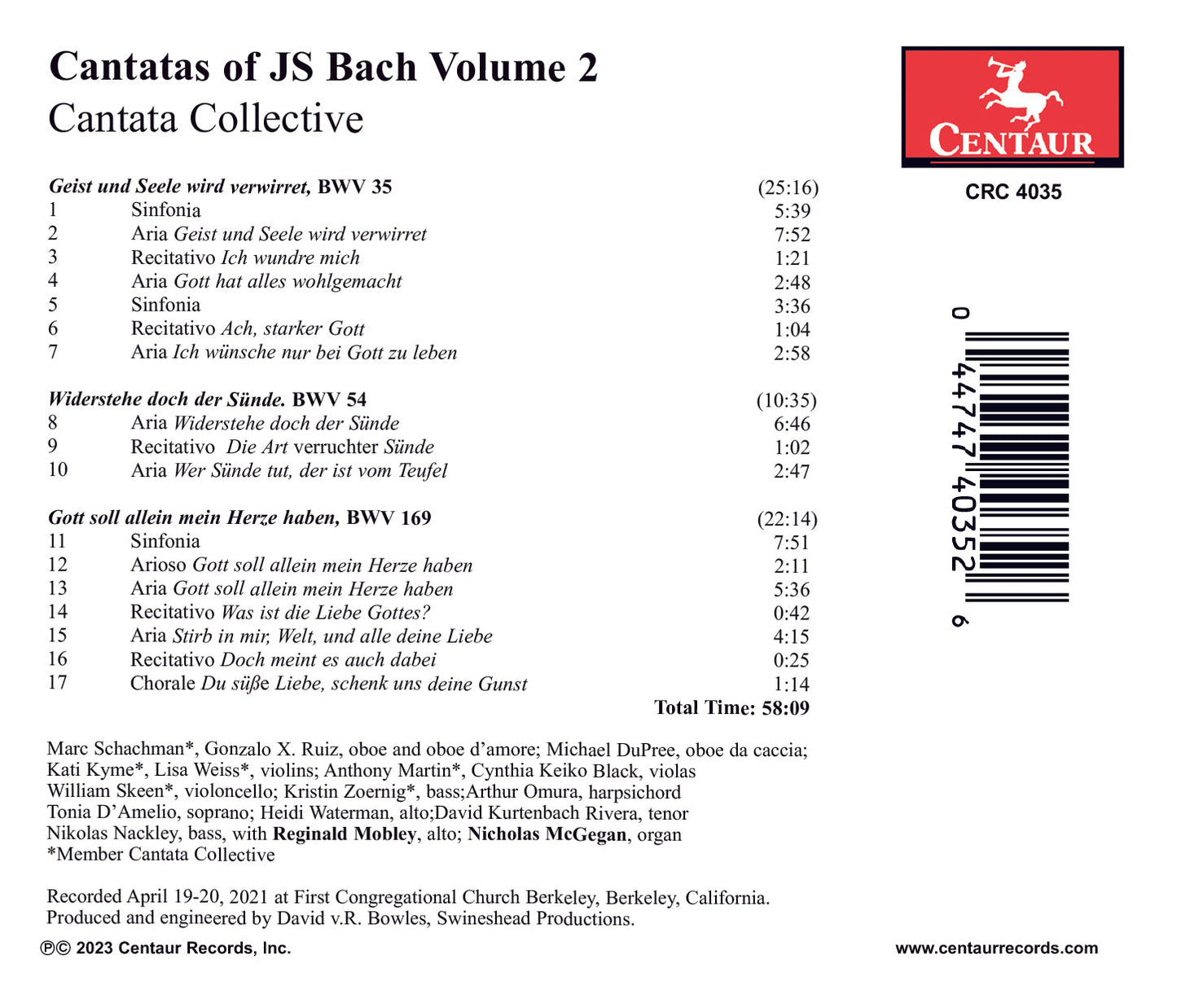 Cantatas Of J.S. Bach, Vol. 2