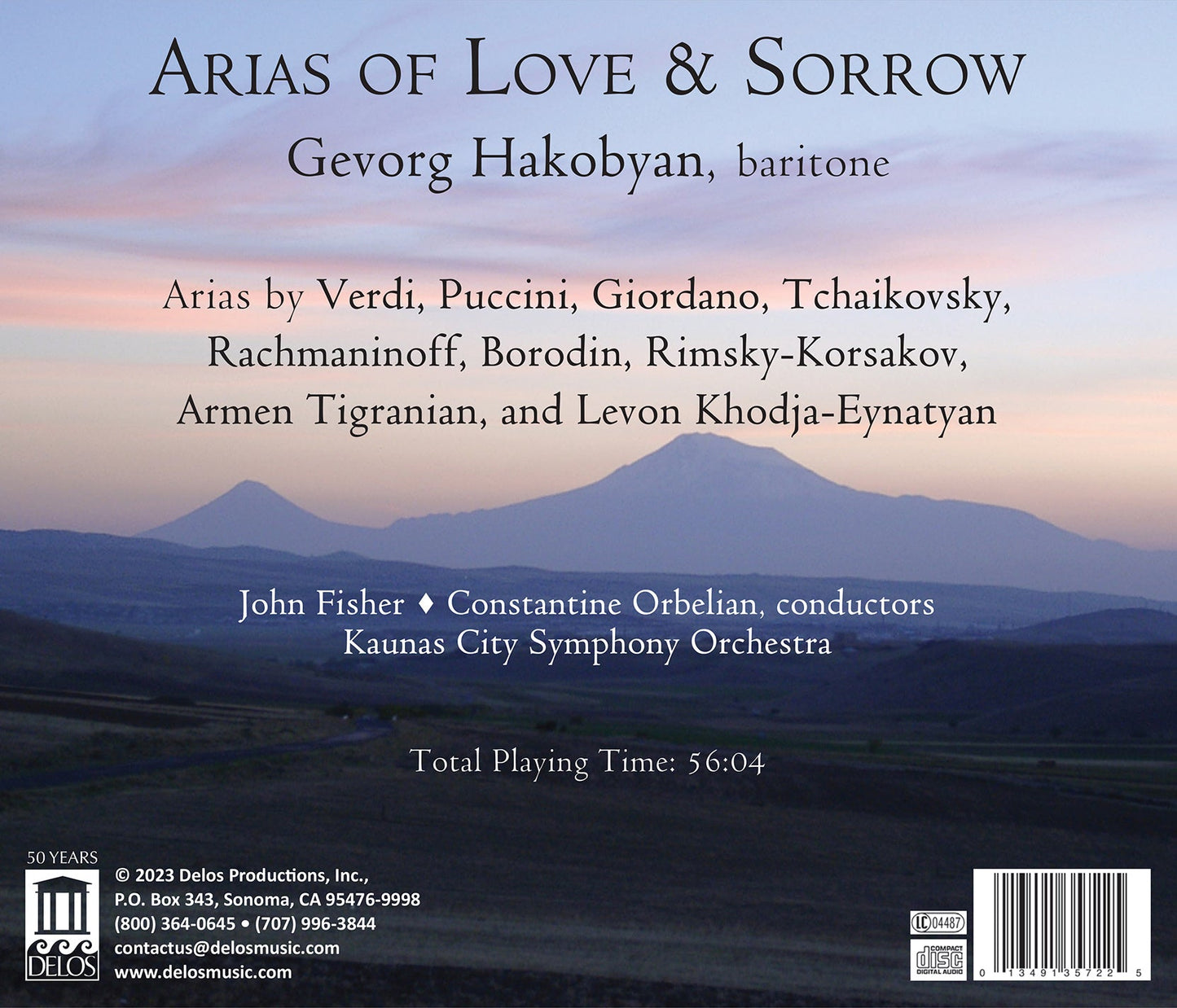 Arias Of Love & Sorrow / Gevorg Hakobyan