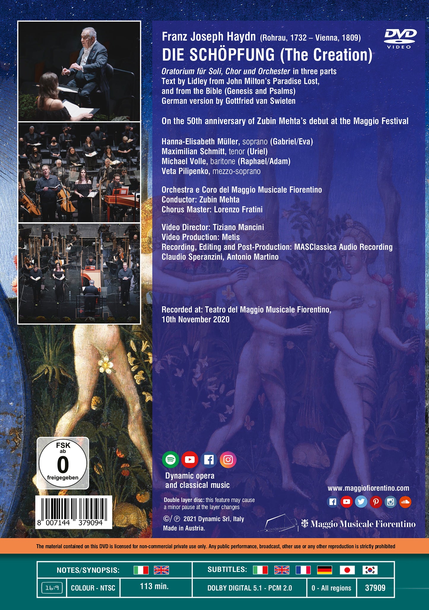 Haydn: Die Schöpfung Mehta, Muller, Schmitt, Volle, Pilipenko, Coro E Orchestra Del Maggio Musicale Fiorentino