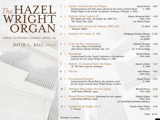 The Hazel Wright Organ - The First Recording Of The Newly Re