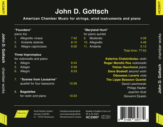 Gottsch: American Chamber Music For Strings, Wind Instrument Founders Trio, Katerina Chatzinikolau, Roger Morello Ros, Tobias Haunhorst, Dana Bostedt, Odysseas L