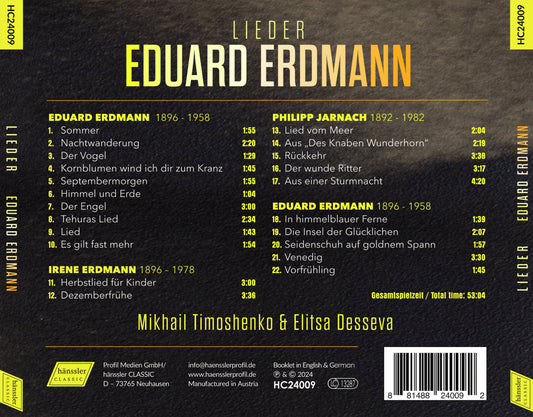 Erdmann: Lieder Mikhail Timoshenko, Elitsa Desseva