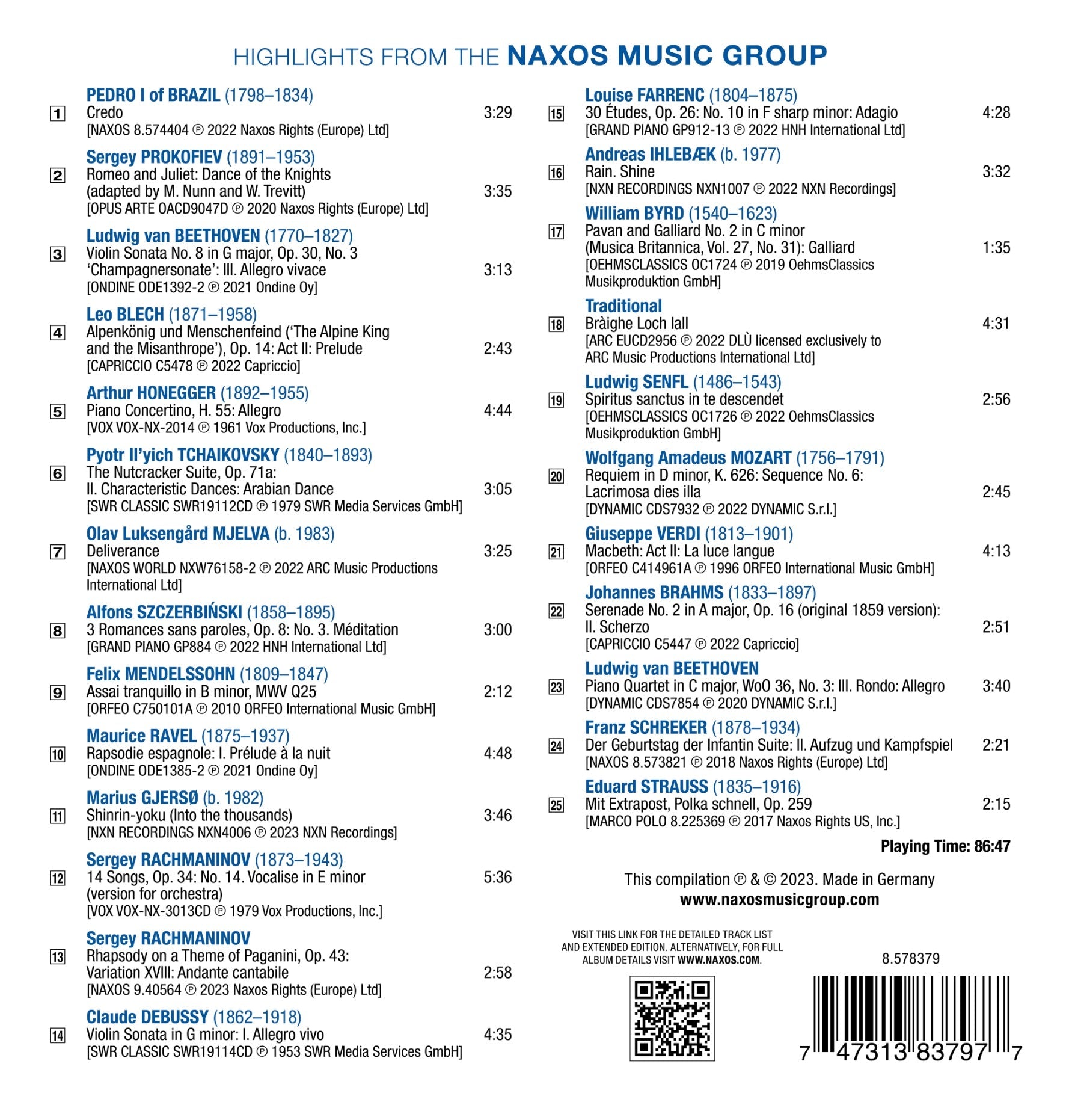 2023 Naxos Music Group Catalogue + Sampler CD HBDirect