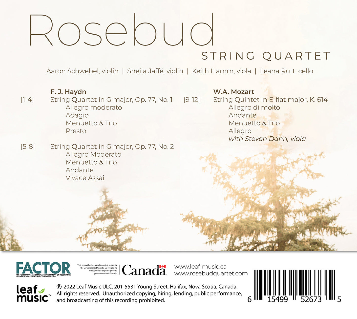 Haydn: String Quartet In G Major, Op. 77; Mozart: String Qui