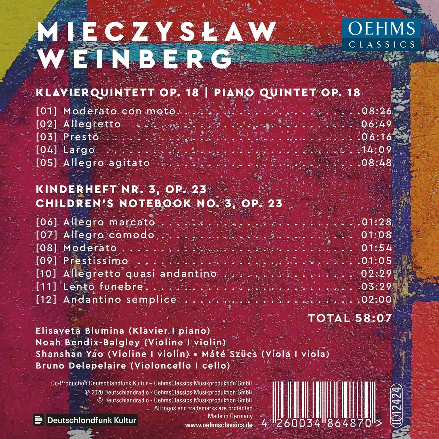 Weinberg: Piano Quintet - Children's Notebook, Book 3
