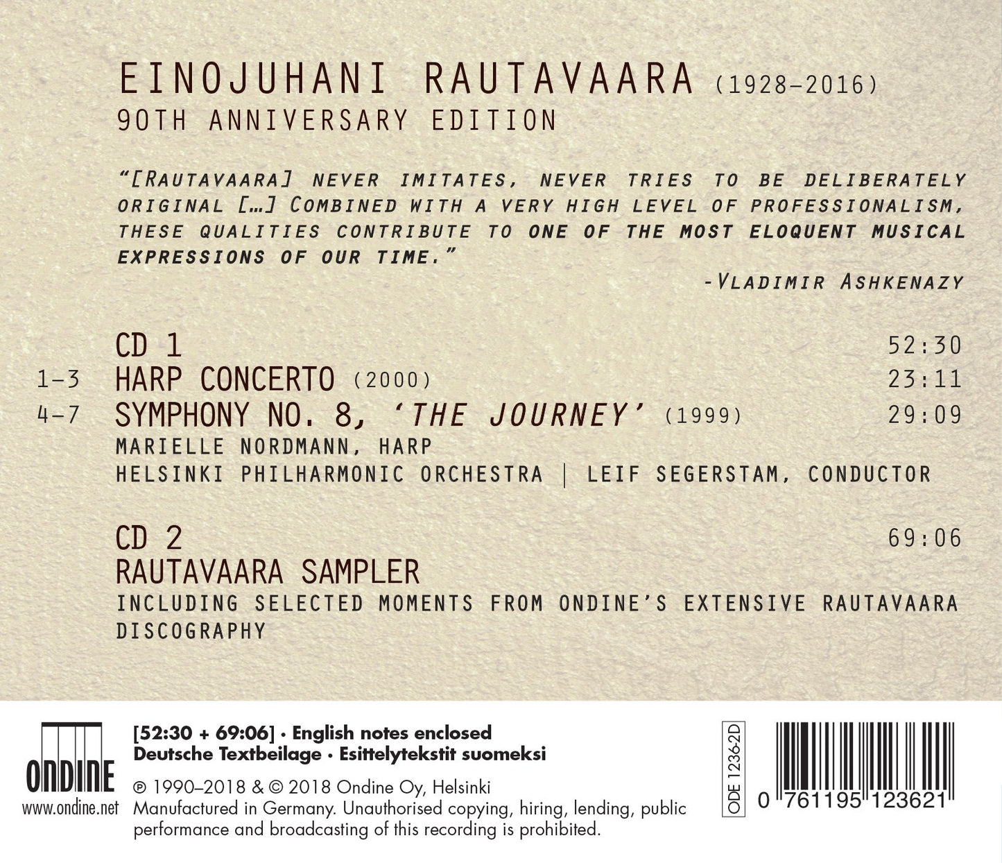 Einojuhani Rautavaara 90th Anniversary Edition
