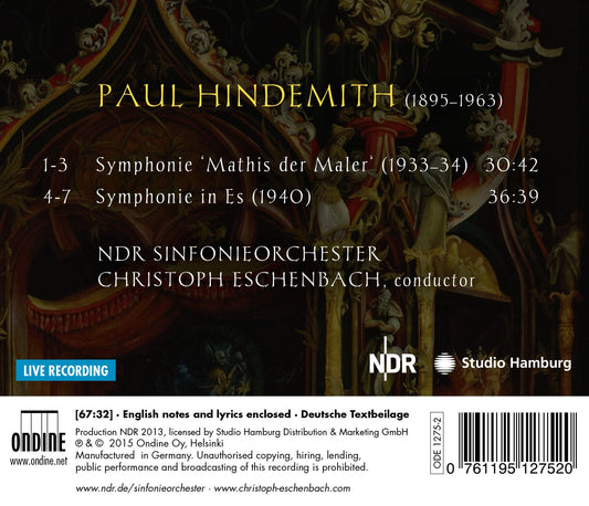 Hindemith: Symphony "Mathis der Maler" & Symphony in E-Flat