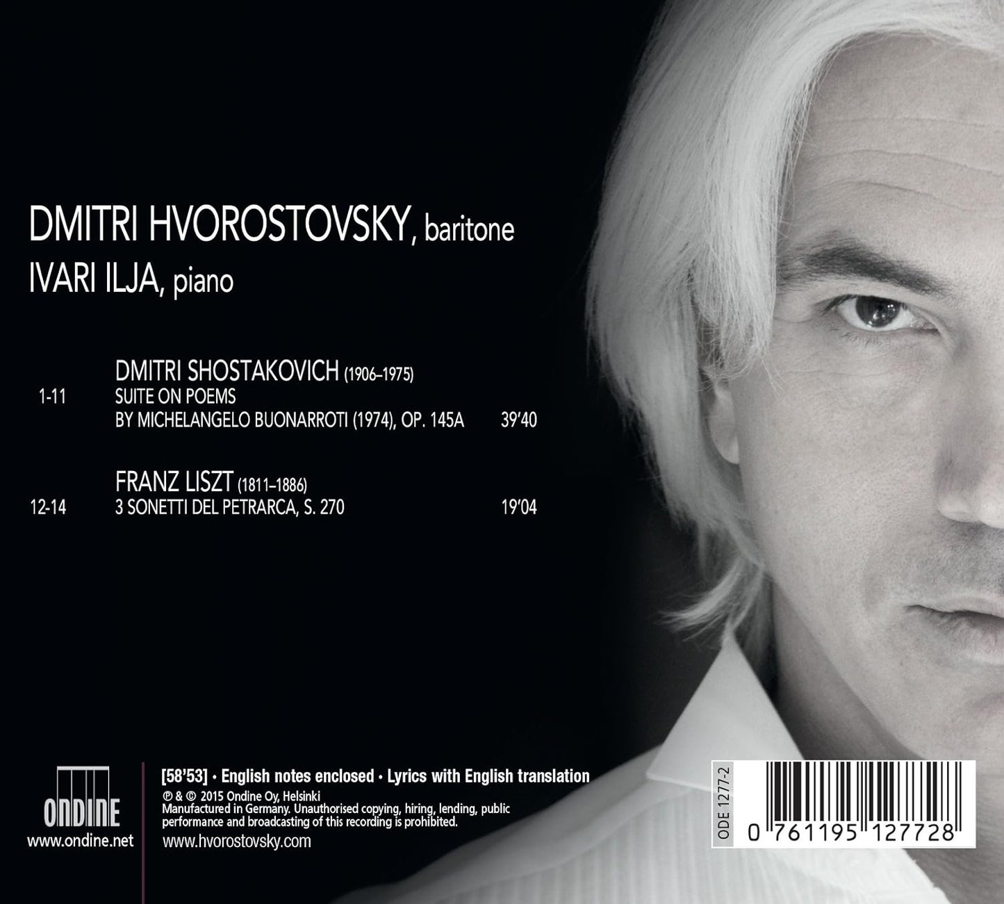 Shostakovich: Suite on Poems by Michelangelo Buonarroti, Op.