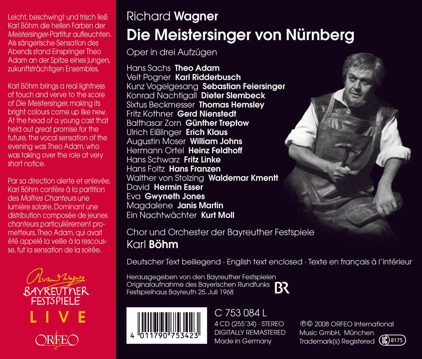 Wagner: Die Meistersinger von Nürnberg, WWV 96 (Orfeo d'Or)