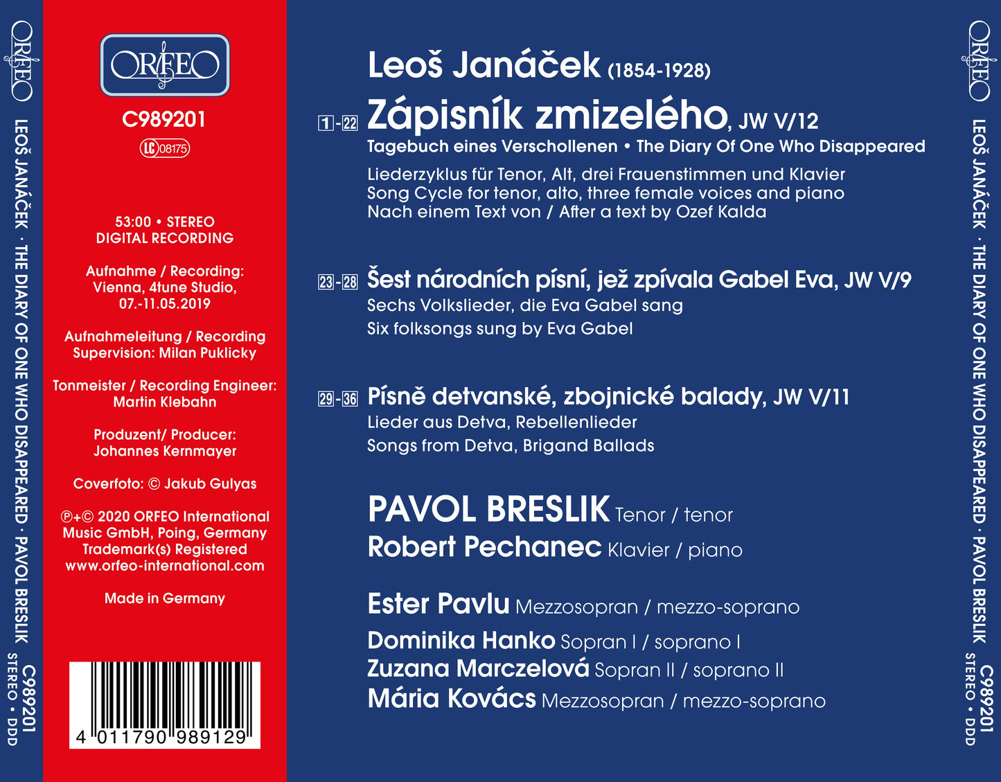 Janácek: The Diary Of One Who Disappeared