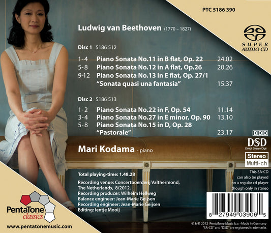 Beethoven: Piano Sonatas Nos. 11-13, 15, 22 & 27 / Kodama