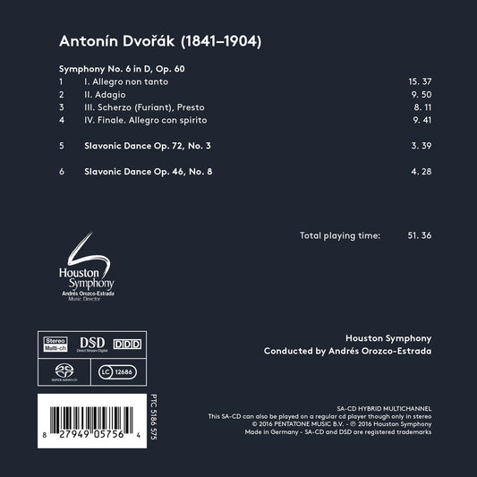 Dvorák: Symphony No. 6 in D Major, Op. 60 & 2 Slavonic Dance