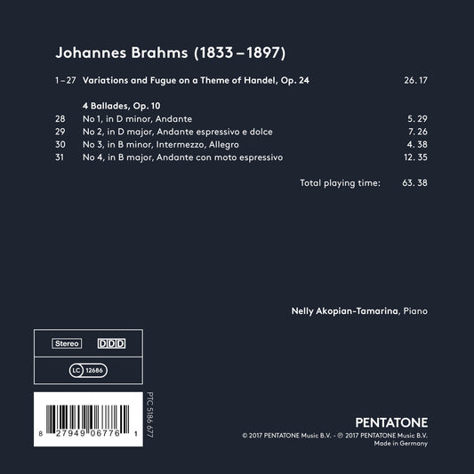 Brahms: Handel Variations & 4 Ballades / Akopian-Tamarina