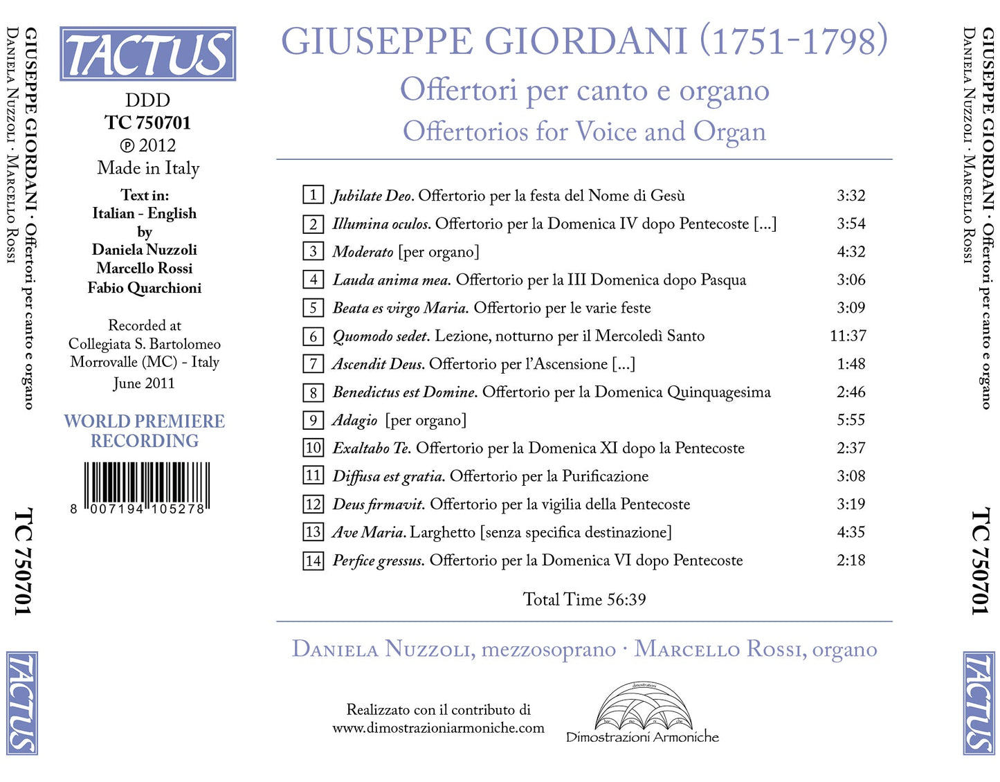 Giordani: Offertori per canto e organo