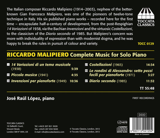 Malipiero: Complete Music for Solo Piano