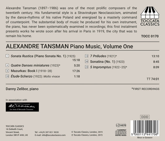 Tansman: Piano Music, Vol. 1