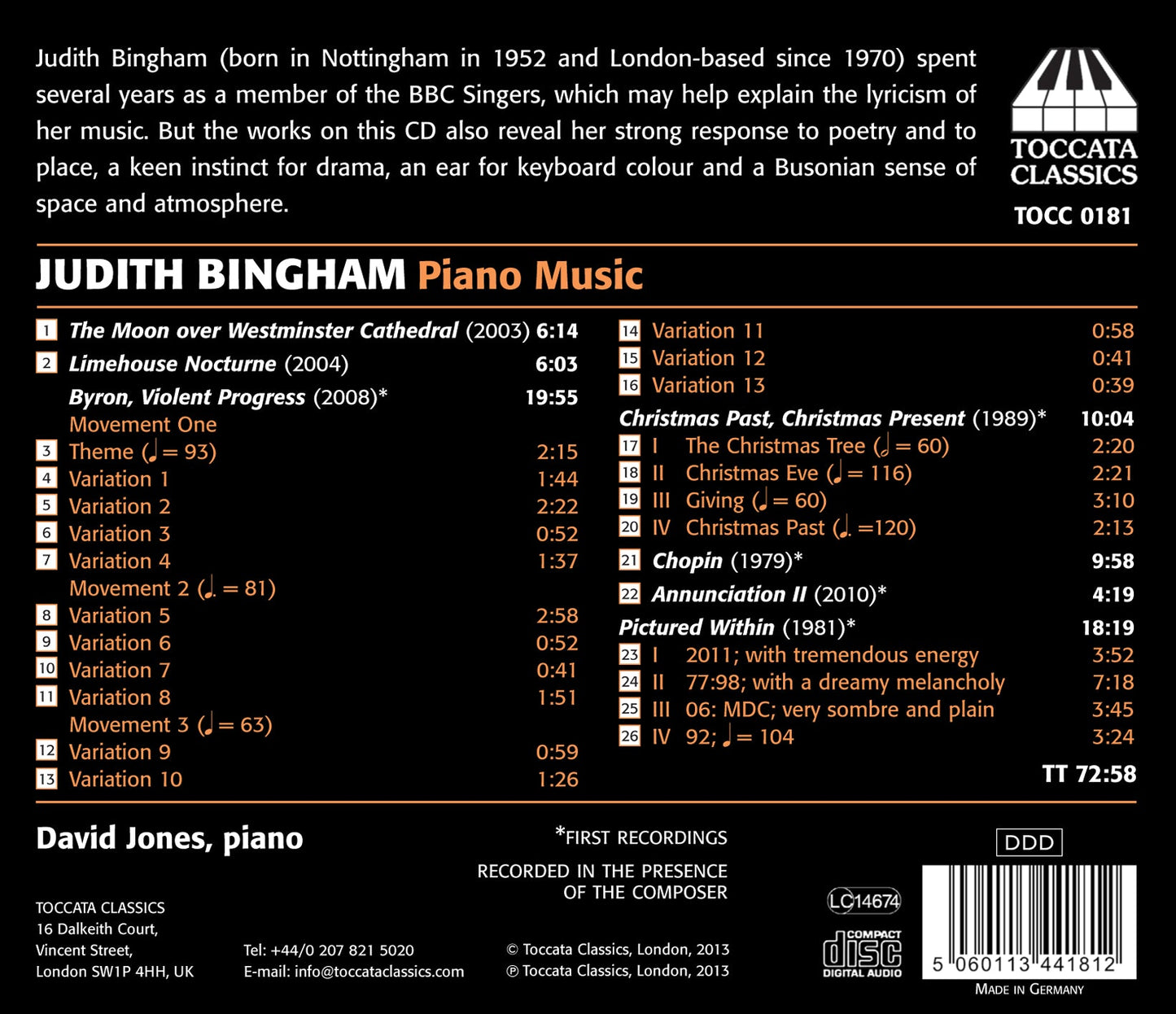 Bingham: Piano Music