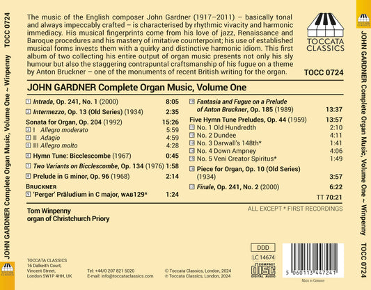 Gardner: Complete Organ Music, Vol. 1