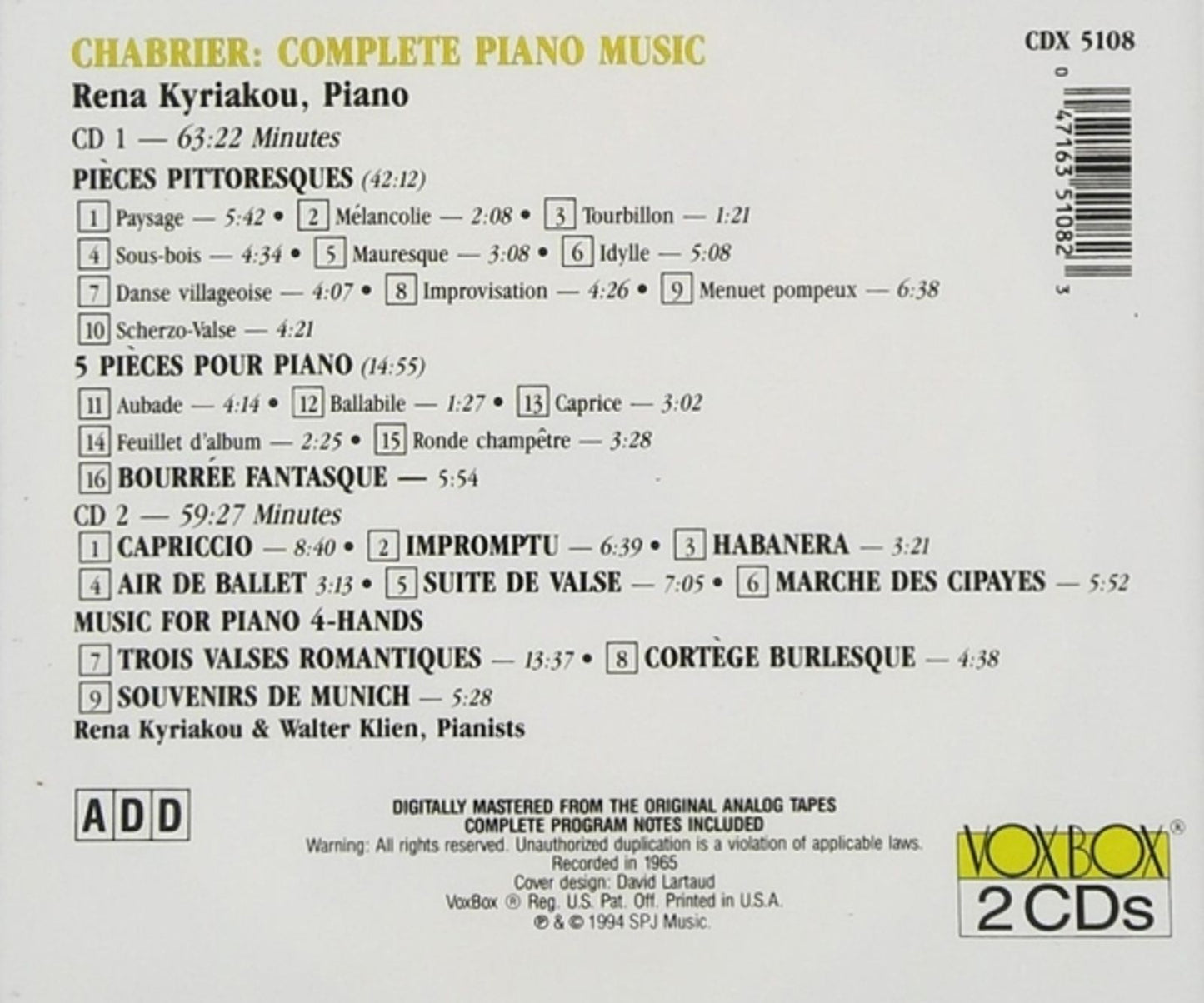 Chabrier: Complete Piano Music