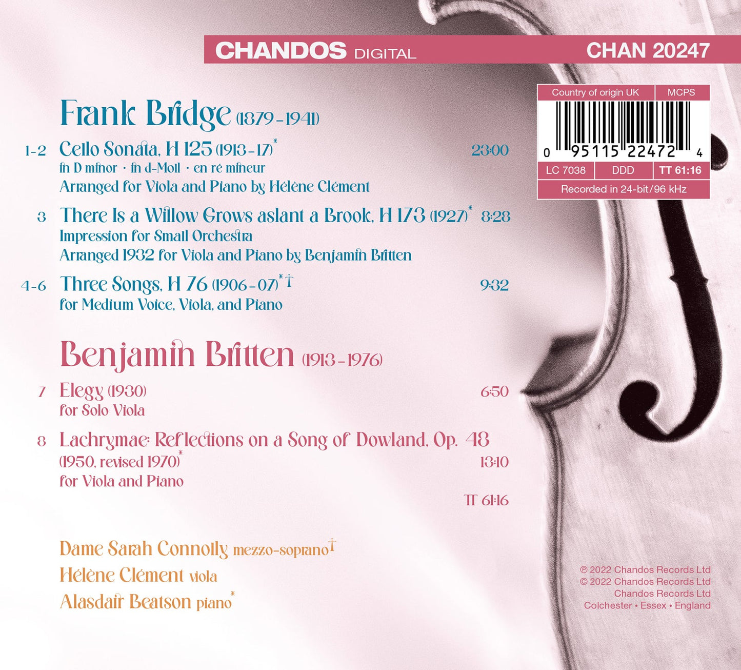 Bridge & Britten: Works for Viola