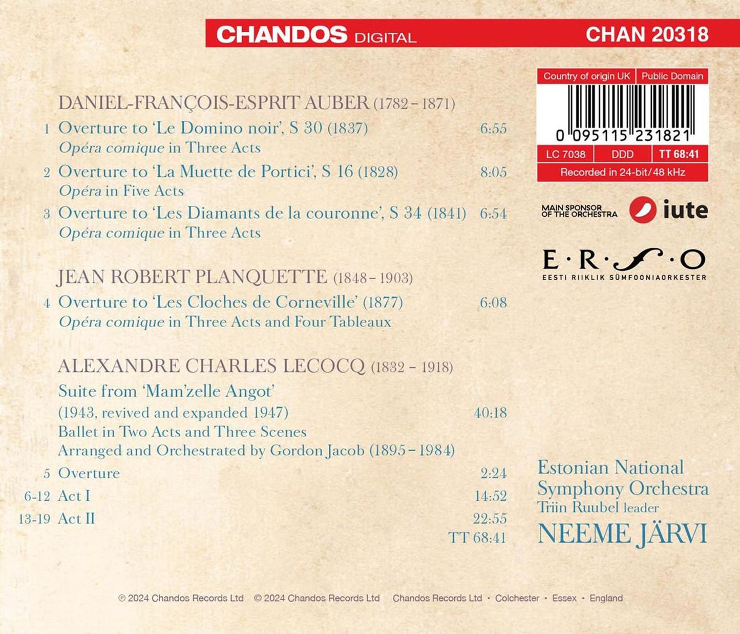 Auber, Lecocq & Planquette: French Opera Overtures