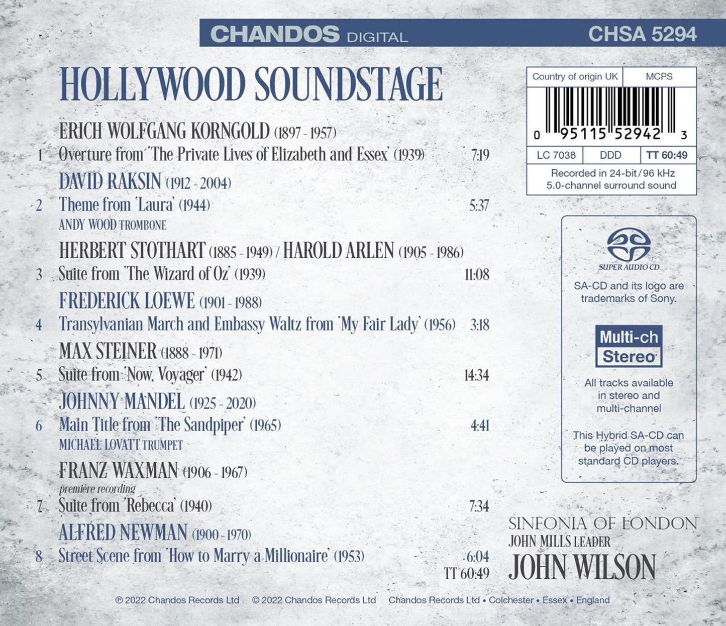 Hollywood Soundstage / Wilson, Sinfonia of London