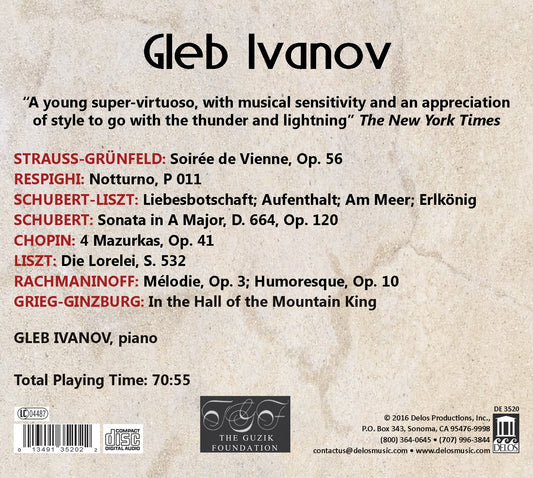 Strauss, Grünfeld, Liszt, Schubert, Respighi, Chopin, Grieg