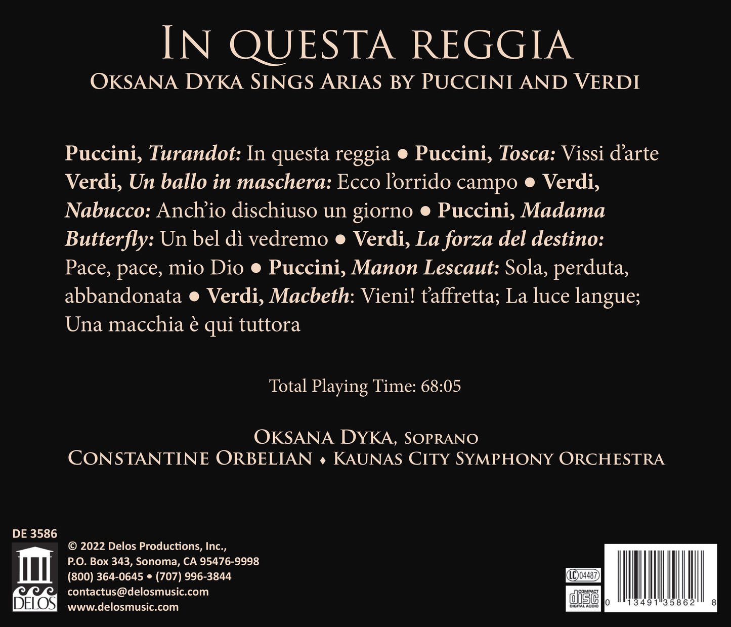 Puccini & Verdi: In Questa Reggia