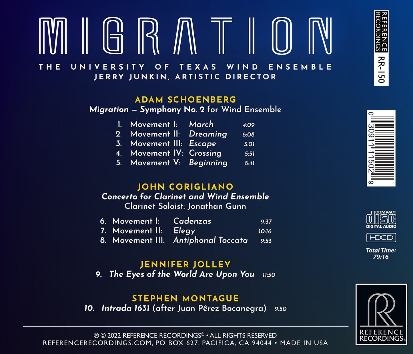 Corigliano, Jolley, Montague & Schoenberg: Migration