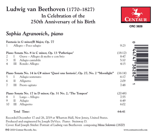 Beethoven: In Celebration Of The 250Th Anniversary Of His Bi