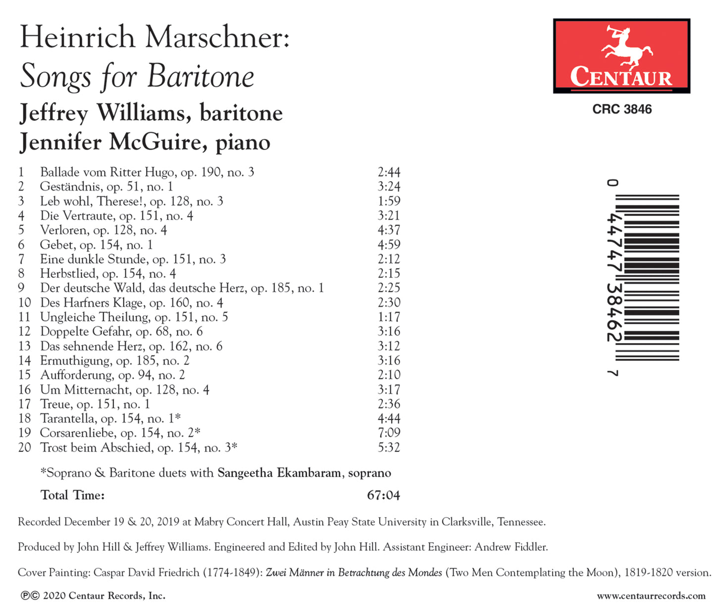 Heinrich Marschner: Songs For Baritone