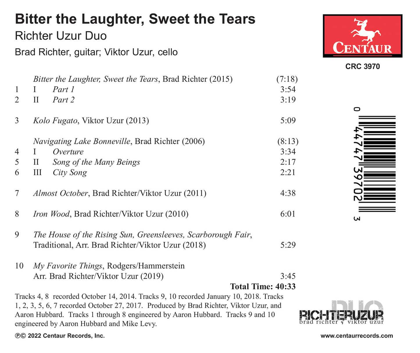 Richter, Rodgers, Uzur & Traditional; Bitter the Laughter, S
