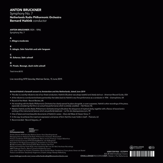 Bruckner: Symphony No. 7 / Netherlands Radio Philharmonic [2 LPs]