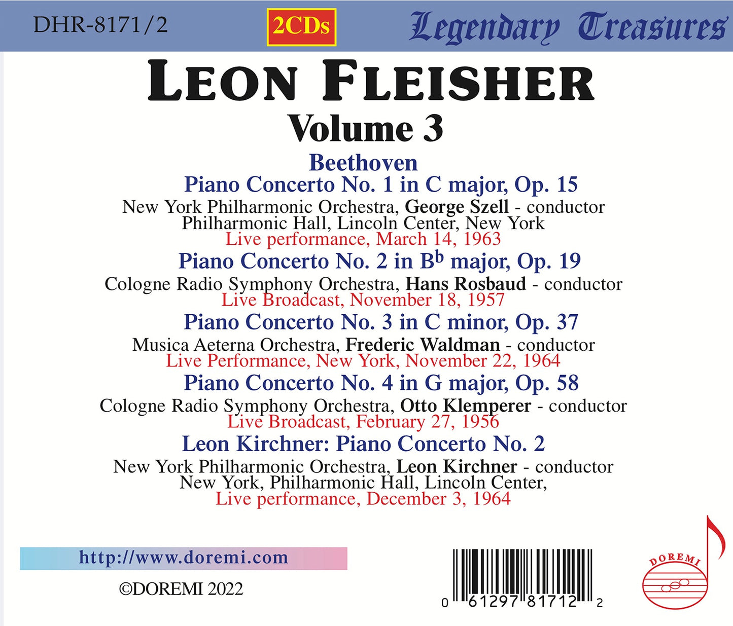 Leon Fleisher Live, Vol. 3