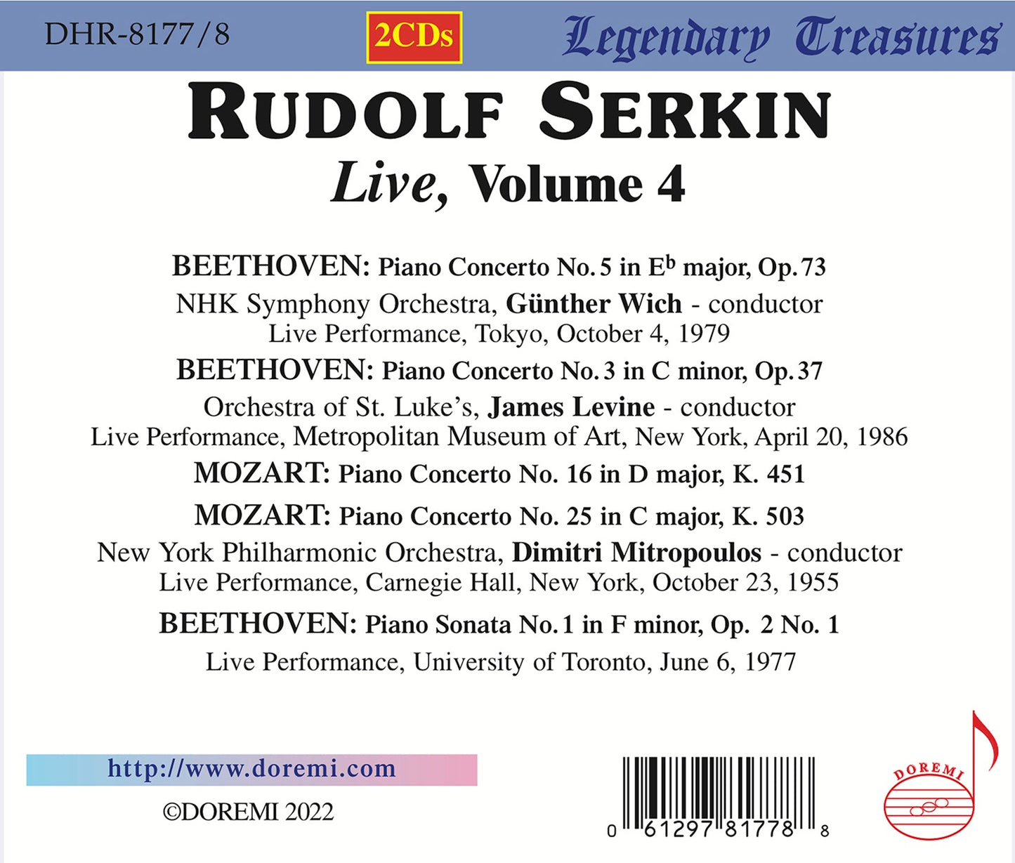 Rudolf Serkin Live, Vol. 4