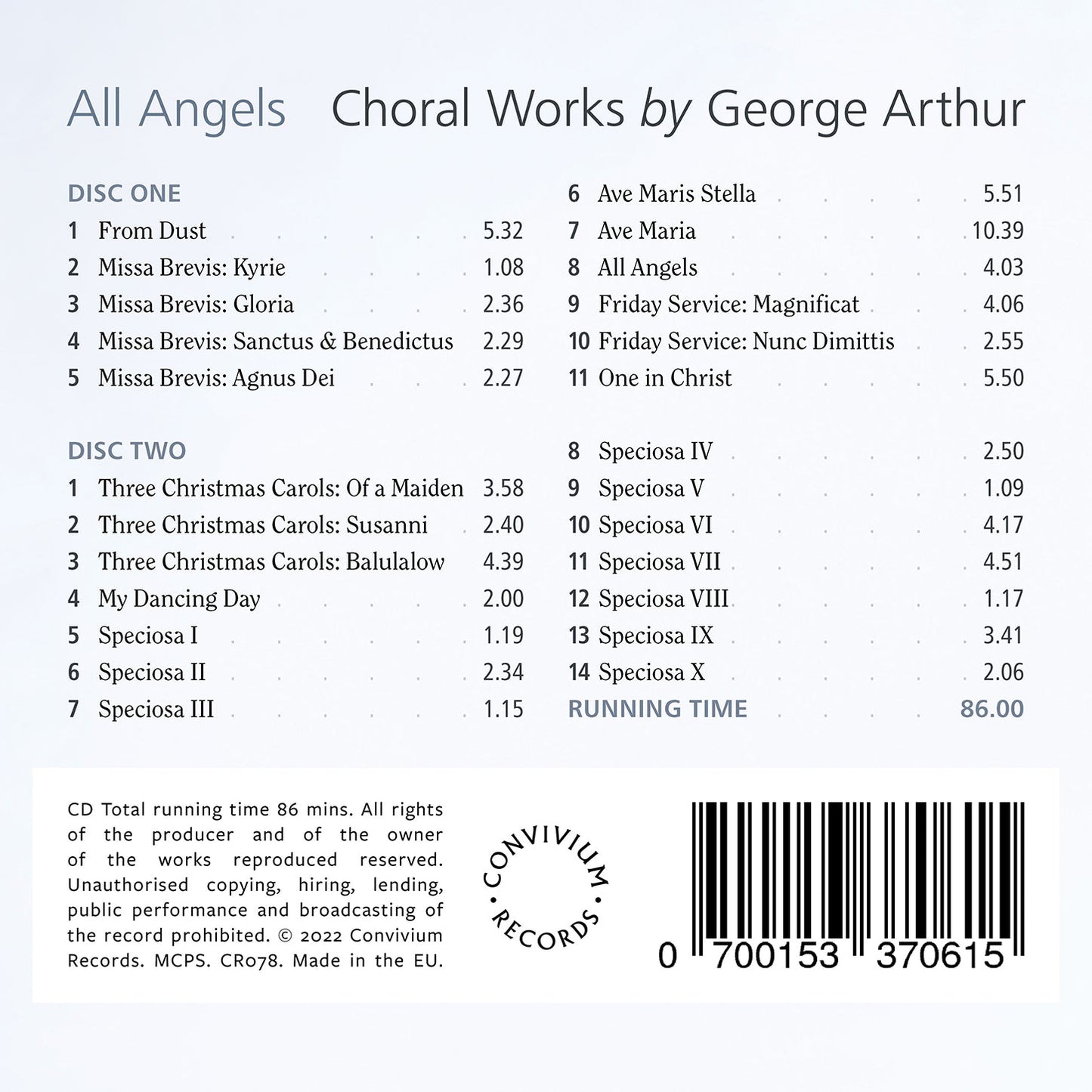 Arthur: All Angels - Choral Works