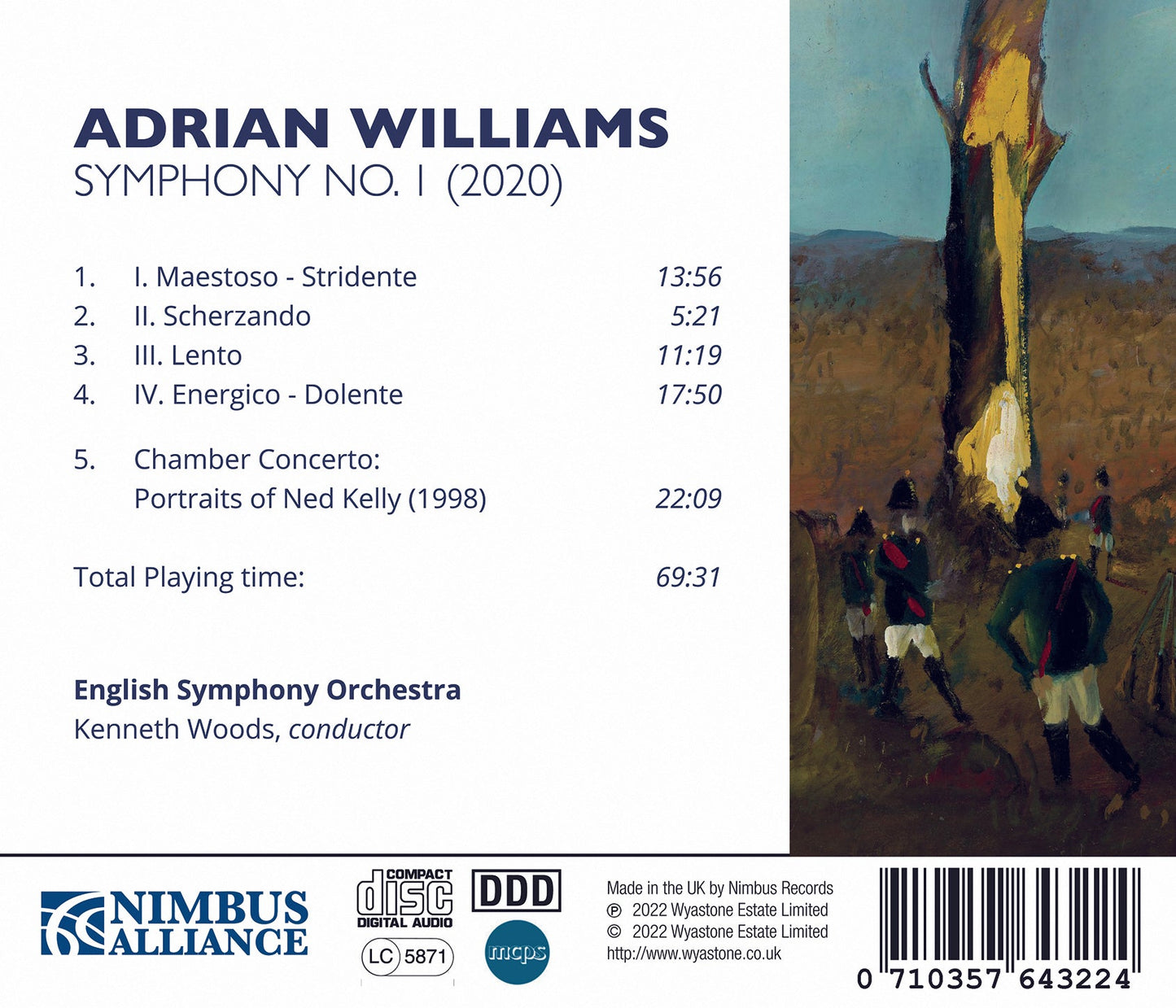 Williams: Symphony No. 1 & Chamber Concerto: Portraits of Ne