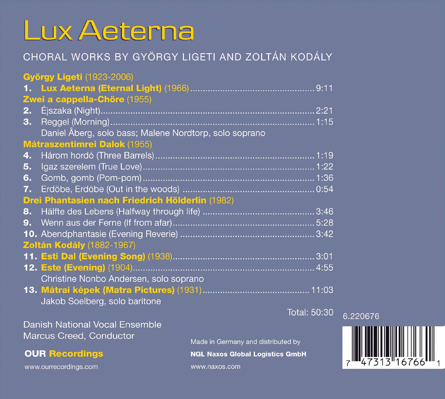 Kodaly & Ligeti: Lux Aeterna - Choral Works