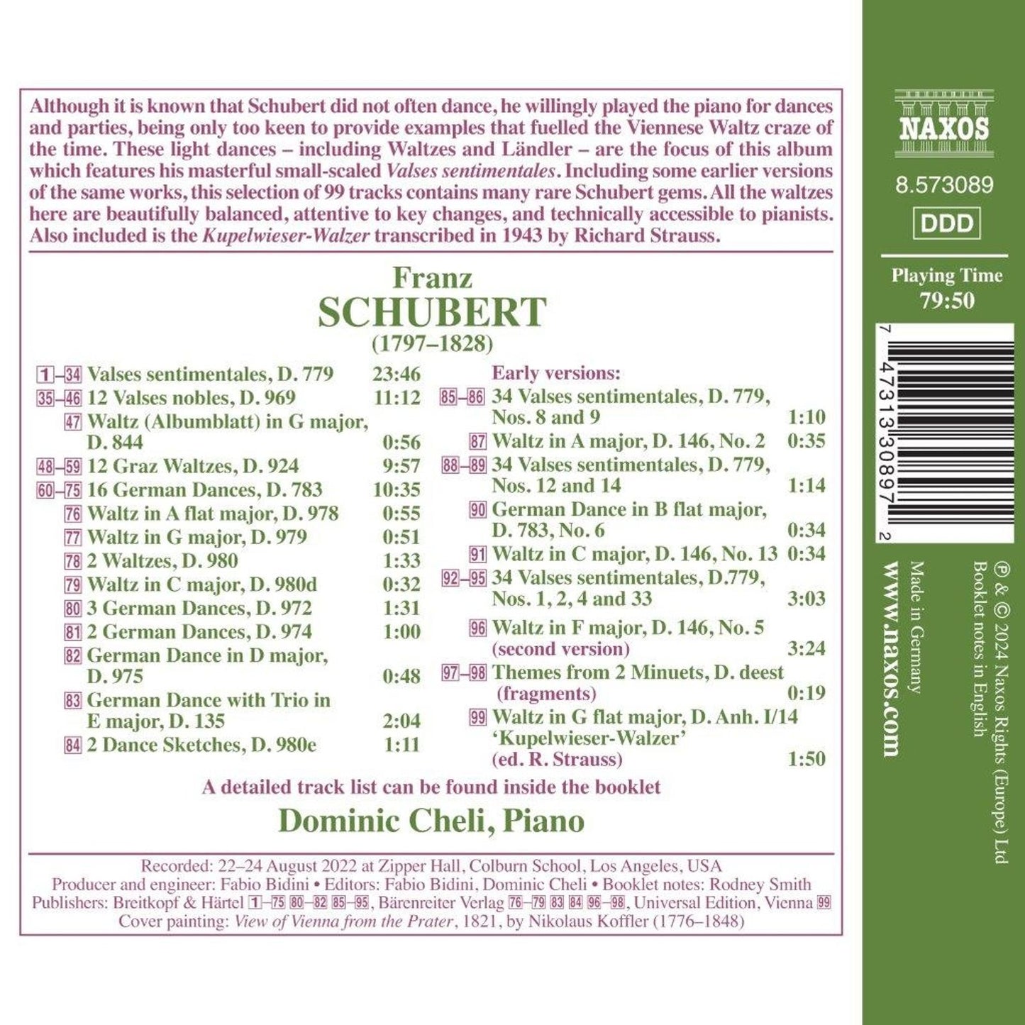 Schubert: Dances for Piano