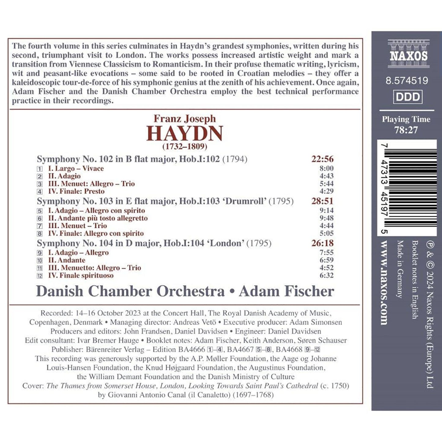 Haydn: Late Symphonies, Vol. 4 - Nos. 102-104